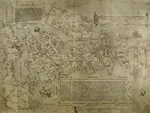 1543 Prints: Map of the cities of North Africa. 16th century
