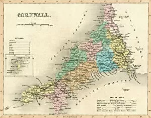 Images Dated 30th July 2015: Map / Cornwall C1857