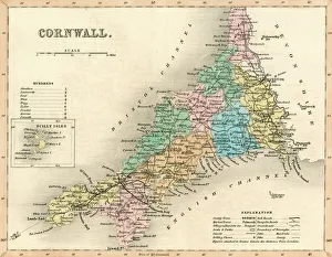 Images Dated 30th July 2015: Map / Cornwall C1857