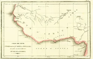 Niger Gallery: Map of the courses of the Niger River, Senegal