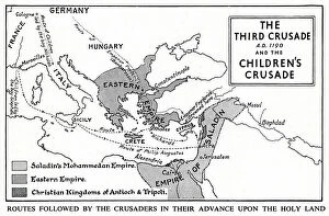 Cyprus Gallery: Map of Third Crusade and Childrens Crusade