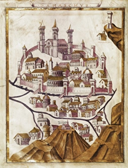 'Map of Damascus (1377). 'Western Manuscripts' ' 'Map of Damascus (1377). 'Western Manuscripts' '