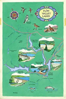 Peck Prints: Map - Elan Valley Lakes