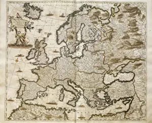 Geographical Prints: Map of Europe of Frederick de Wit (Amsterdam