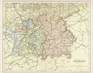 Alsace Prints: Map / Europe / Germany 1880S