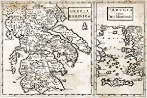 Homer Prints: MAP / EUROPE / GREECE / HOMER