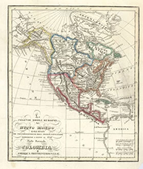 Colonies Collection: Map of the European colonies in the New World, 1846