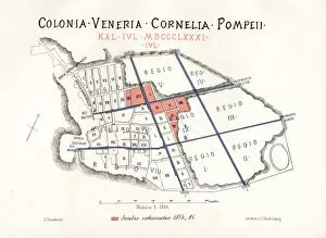 Map of the excavations of Pompeii, 1874-1881