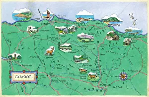 Peck Prints: Map - Exmoor