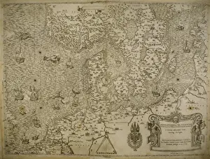 1558 Prints: Map of Friesland. Netherlands