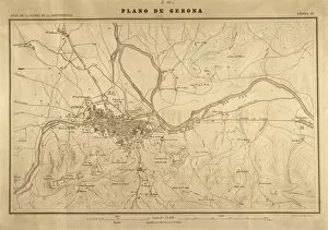 Alvarez Gallery: Map of Gerona (1809). SPAIN. Madrid. National