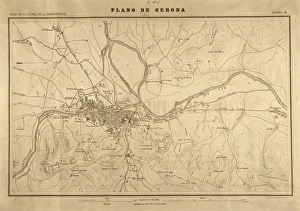 Alvarez Gallery: Map of Gerona (1809). SPAIN. Madrid. National