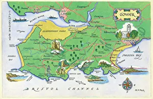 Peck Prints: Map - Gower