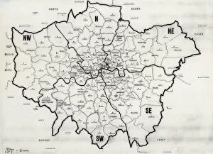 Postal Collection: Map of the Greater London area