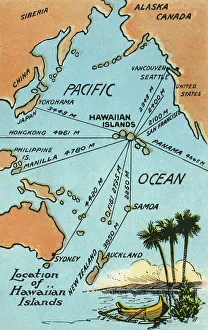 Siberia Collection: Map of Hawaii, Pacific Ocean and surrounding areas