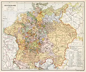 1550 Prints: Map of the Holy Roman Empire (Germany) in the 16th century Date: 1550