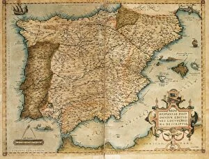 Strait Gallery: Map of the Iberian Peninsula. Theatrum Orbis Terrarum by Abr