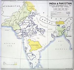 1145 Prints: Map of India and Pakistan