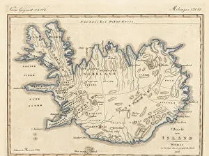 Carl Bertuch Prints: Map of the island of Iceland, 1815