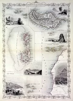 Map of the islands in the Atlantic Ocean