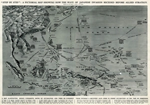 Strategy Gallery: Map of Japanese invasion receding by G. H. Davis