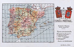 Mediterranean Collection: Map of the Kingdoms of Spain and Portugal