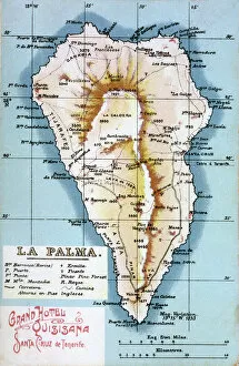 Canary Collection: Map of La Palma, Canary Islands