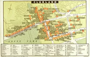 Piccadilly Collection: A map of Ladies and Gentlemans Clubs of London