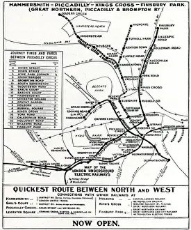 Underground Prints: Map of London Underground railway, 1906