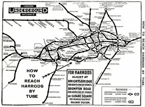Brompton Collection: Map of London Underground railway, for Harrods