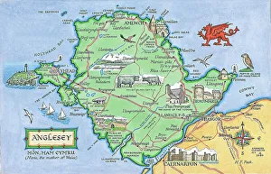 Anglesey Prints: Map by M. F. Peck - Anglesey