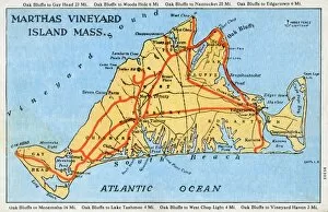 Martha Gallery: Map of Marthas Vineyard, Massachusetts, USA