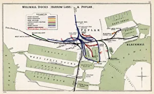 Images Dated 4th February 2019: Map, Millwall Docks (Harrow Lane) and Poplar, East London