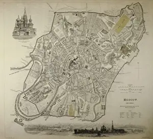Davies Prints: Map of Moscow (1836). Original drawing by W. B