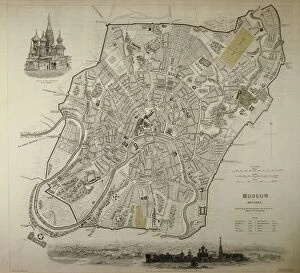 Melville Gallery: Map of Moscow (1836). Original drawing by W.B