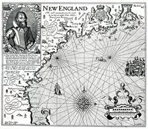 Images Dated 14th December 2018: Map of New England 1610
