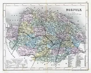 Norfolk Prints: Map / Norfolk C1857