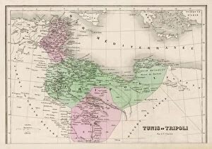 Tunisia Gallery: Map / North Africa 19C