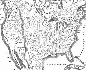 1845 Collection: Map of North America, 1845