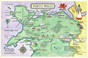 Peck Prints: Map - North Wales