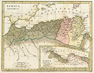 Coastline Prints: Map of Northern Africa