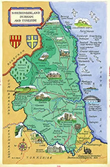 Northumberland Gallery: Map - Northumberland and Durham and Tyneside