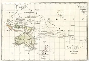 Chart Prints: Map of Oceania and the southern Pacific by