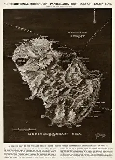 Strait Prints: Map of Pantellaria (Pantelleria) by G. H. Davis