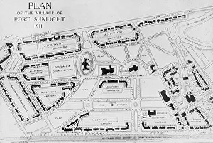 Map of Port Sunlight soap factory, Wirral