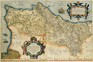 Map of Portugal. Theatrum Orbis Terrarum by Abraham Ortelius Map of Portugal. Theatrum Orbis Terrarum by Abraham Ortelius
