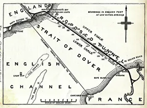 Strait Prints: Map of proposed railway Channel Tunnel