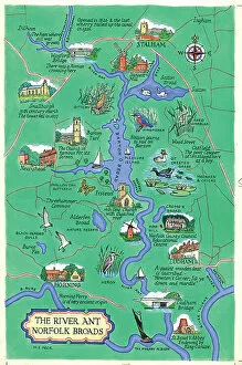 The J Salmon Archive Collection: Map - The River Ant, Norfolk Broads
