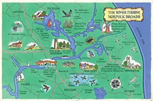 Images Dated 17th September 2018: Map - The River Thurne, Norfolk Broads