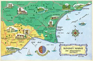 Marsh Prints: Map - Romney Marsh and surrounding district